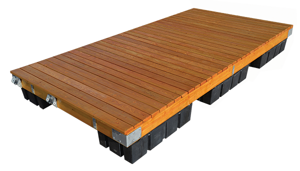 stained timber frame dock